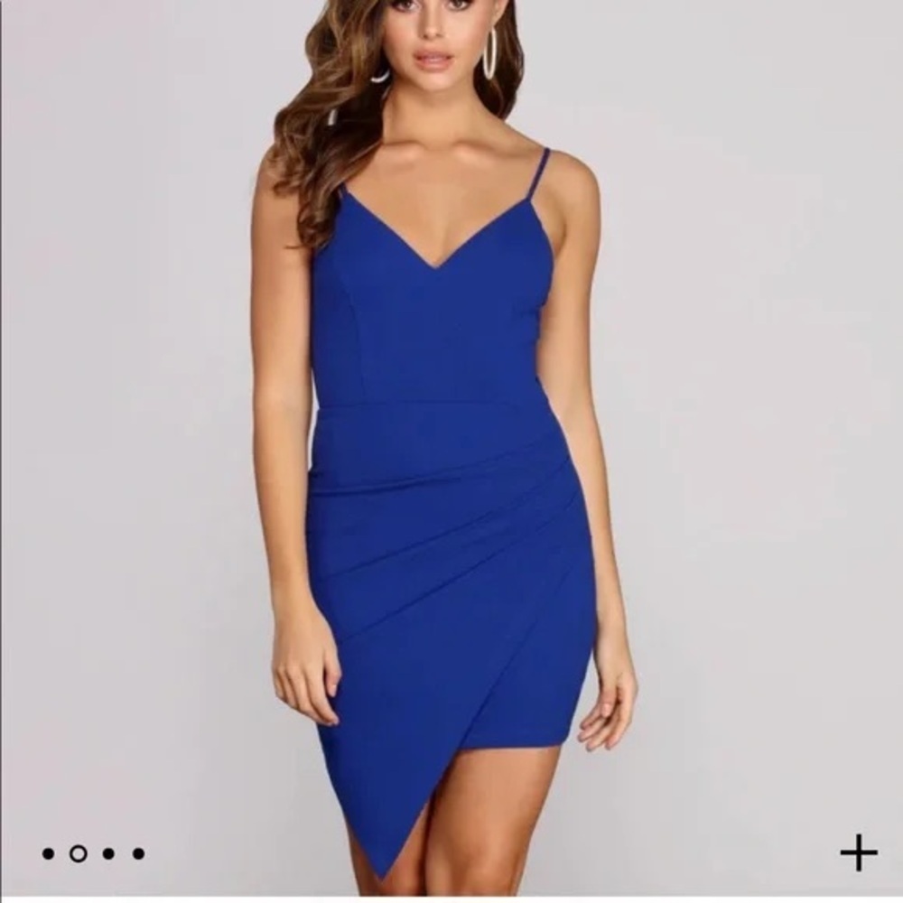 Windsor royal blue rhinestone mini dress new with tags size Medium